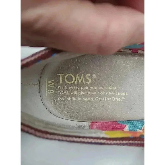 Toms Calypso Espadrilles Canvas Wedge Heels Women's Size 8 Open Toed - Picture 10 of 10